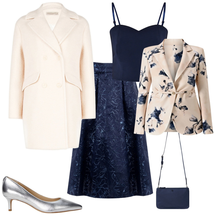 Outfit donna - Cerimonia evento serata speciale. Stile Bon Ton per Serata fuori. Abbinamento con gonne longuette, cappotti, top, blazer, borse a tracolla, décolleté.