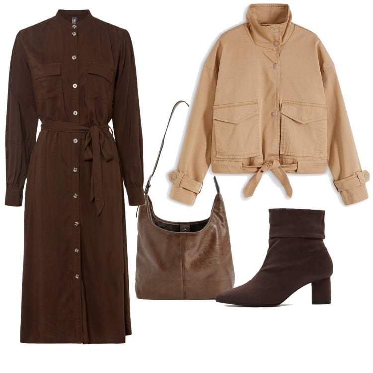 Outfit femme - Basique #5306. Style Basique pour Tous les jours. Assortir avec blazers, robes mi-longues/au genou, bottines, sacs à main.