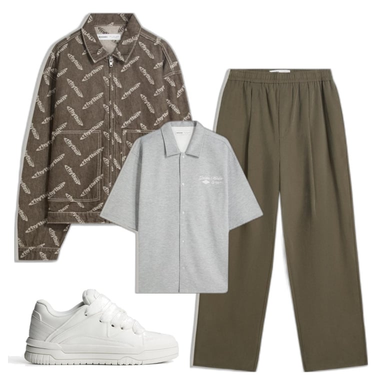 Outfit hombre - Tiempo difícil. Estilo Casual para Todos los días. Combinación con pantalones, sneakers, camisas de manga corta, chaquetas.