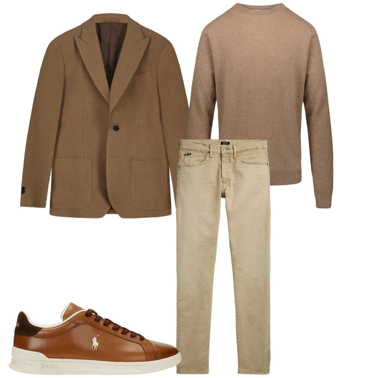 Outfit uomo - Total look #2261182. Stile Trendy per Ufficio. Abbinamento con sneakers, jeans, maglieria, giacche.