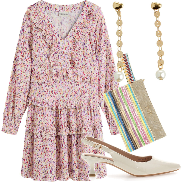 Outfit donna - Semplicemente cerimonia. Stile Bon Ton per Cerimonia. Abbinamento con vestiti, orecchini, décolleté, pochette.