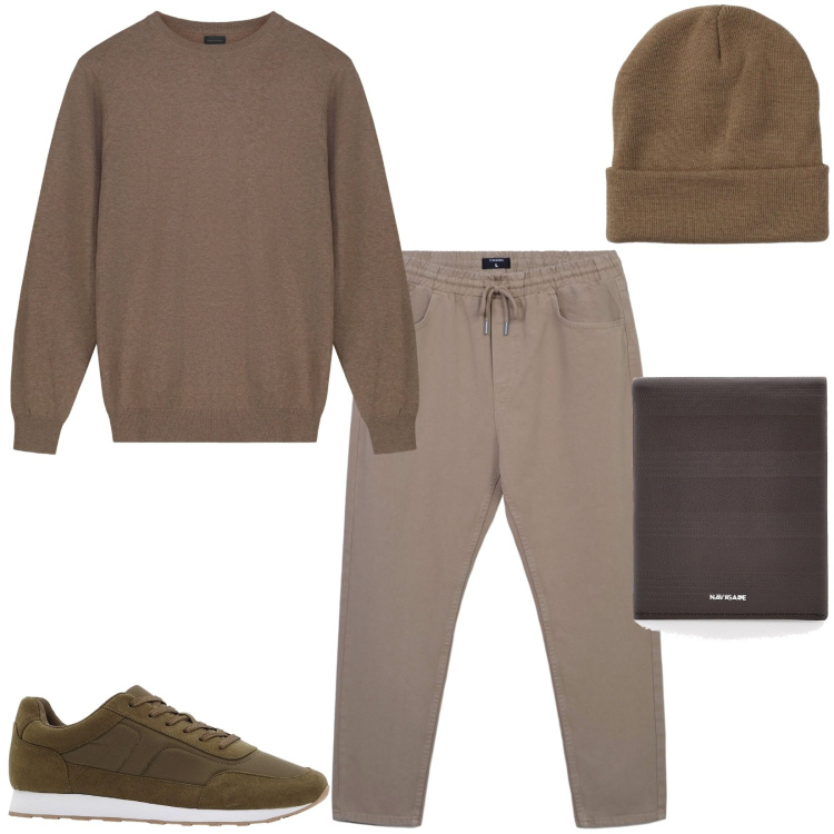 Outfit uomo - Total look #2261350. Stile Casual per Tutti i giorni. Abbinamento con sneakers, pantaloni, berretti, portafogli, maglieria.
