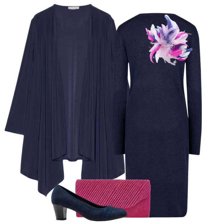 Outfit donna - Tocco di colore, tocco di classe. Stile Bon Ton per Serata fuori. Abbinamento con décolleté, accessori per capelli, blazer, vestiti midi/longuette, borse a tracolla.
