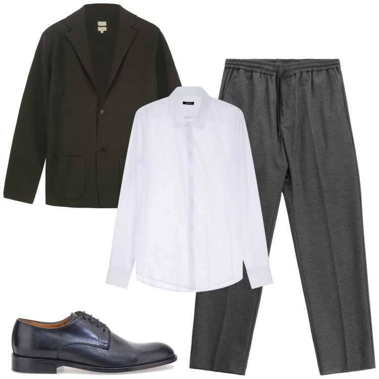 Outfit uomo - Total look #2261472. Stile Business/Elegante per Tutti i giorni. Abbinamento con pantaloni, camicie, giacche, scarpe stringate.