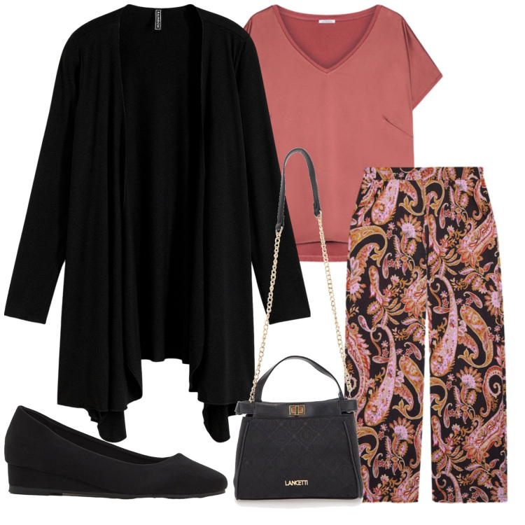 Outfit donna - Total look #2261476. Stile Casual chic per Tutti i giorni. Abbinamento con cardigans, décolleté, borse a tracolla, bluse, pantaloni.