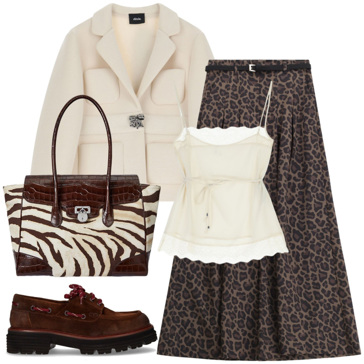 Outfit donna - Total look #2261513. Stile Casual per Tutti i giorni. Abbinamento con pantaloni, canottiere, blazer, borse a mano, mocassini.