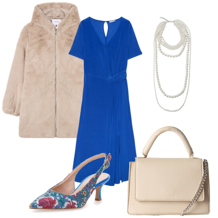 Outfit donna - La scarpa stravagante. Stile Basic per Cerimonia. Abbinamento con borse a tracolla, cappotti, collane, décolleté, vestiti midi/longuette.