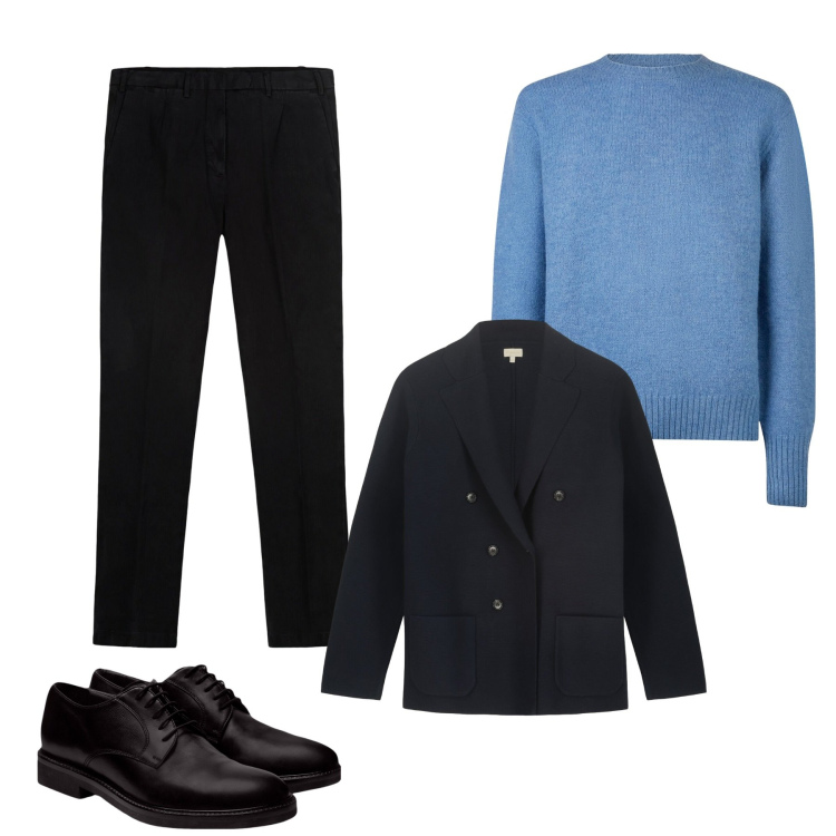 Outfit uomo - New. Stile Business/Elegante per Tutti i giorni. Abbinamento con scarpe stringate, giacche, pantaloni, maglieria.