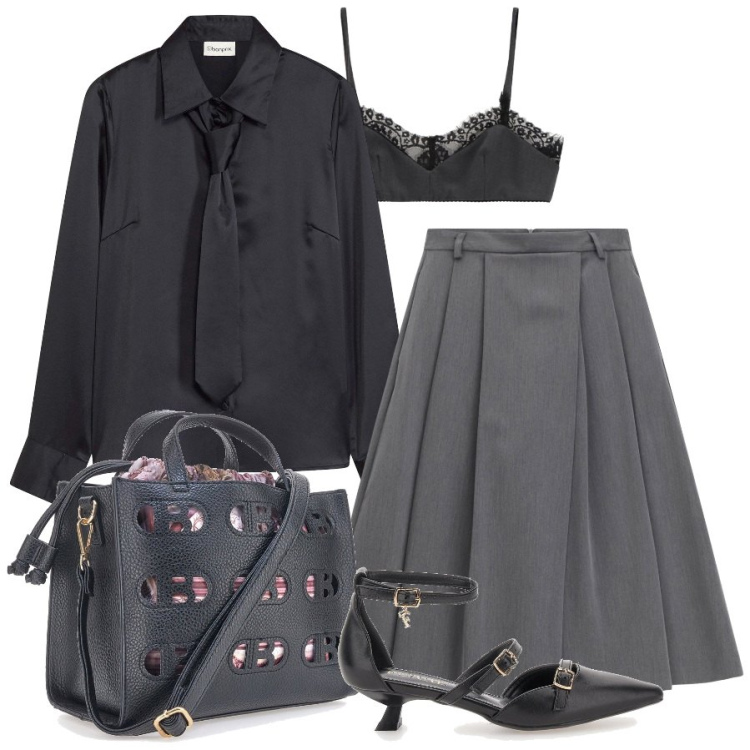 Outfit donna - Total look #2261785. Stile Basic per Tutti i giorni. Abbinamento con camicie, pantaloni, top, borse a mano, décolleté.