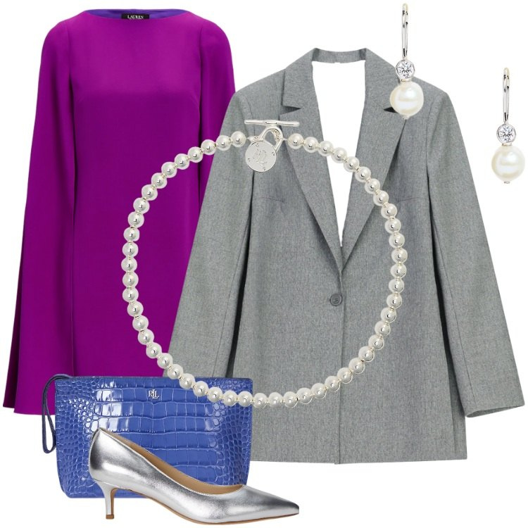 Outfit donna - Total look #2261813. Stile Boho per Tutti i giorni. Abbinamento con blazer, vestiti, collane, orecchini, décolleté, pochette.