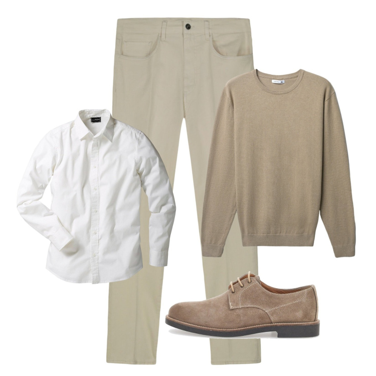 Outfit uomo - Linee essenziali!. Stile Urban per Ufficio. Abbinamento con camicie, maglieria, scarpe stringate, pantaloni.