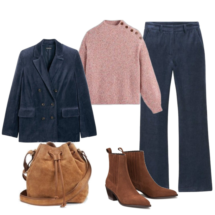 Outfit mujer - Minimal #2009. Estilo Minimal para Todos los días. Combinación con pantalones, botas cowboy, prendas de punto, blazers, bolsos saco.