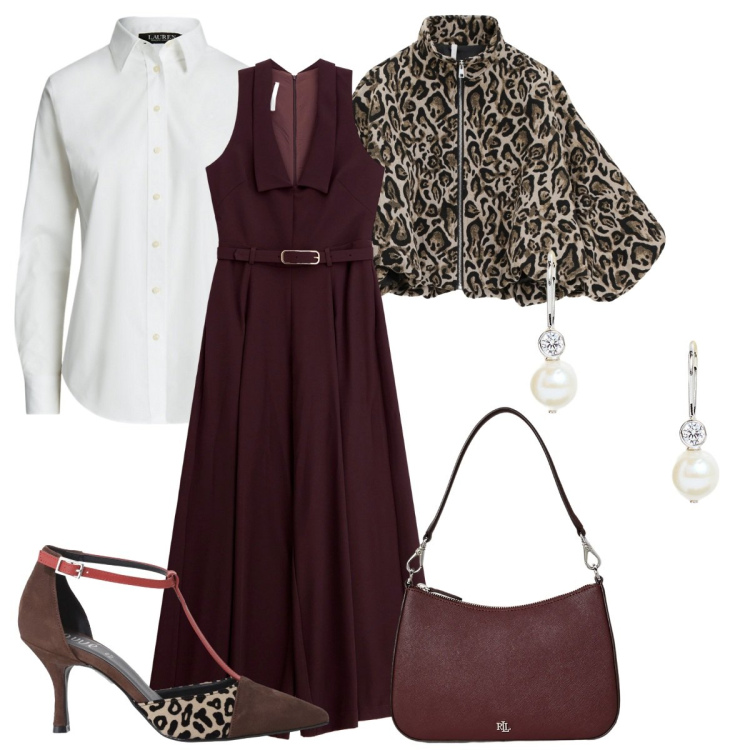 Outfit donna - Total look #2261943. Stile Basic per Serata fuori. Abbinamento con tute, bomber, décolleté, camicie, orecchini, borse a spalla.