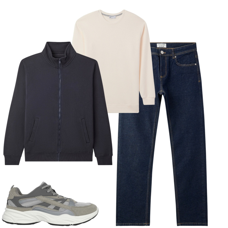 Outfit uomo - Total look #2262024. Stile Casual per Tutti i giorni. Abbinamento con maglieria, jeans, sneakers, giacche.