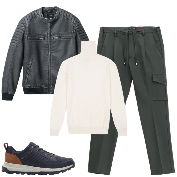 Outfit uomo - Total look #2262036. Stile Casual per Tutti i giorni. Abbinamento con sneakers, giacche, pantaloni cargo, maglieria.