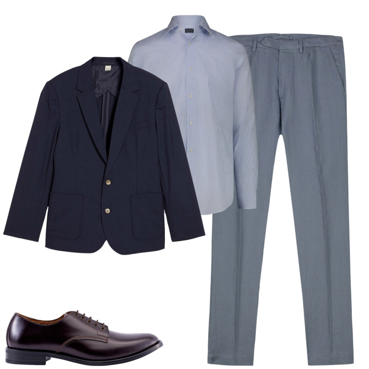 Outfit uomo - Doppelganger. Stile Business/Elegante per Tutti i giorni. Abbinamento con giacche, scarpe stringate, pantaloni, camicie.