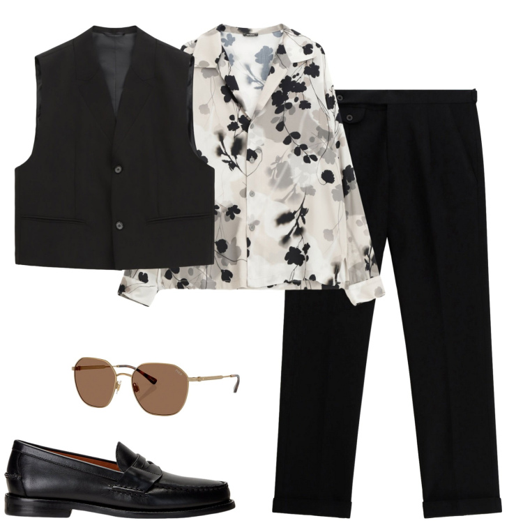 Outfit uomo - Cerimonia. Stile Trendy per Cerimonia. Abbinamento con camicie, gilet, pantaloni, scarpe stringate, occhiali da sole.