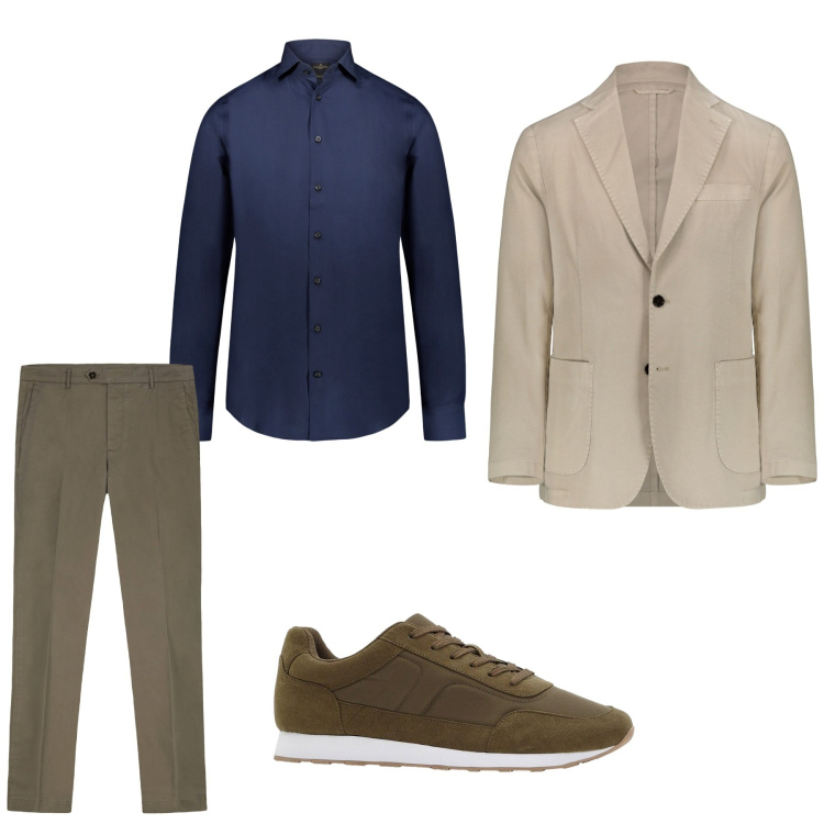 Outfit uomo - Total look #2262129. Abbinamento con sneakers, camicie, giacche, pantaloni chino.