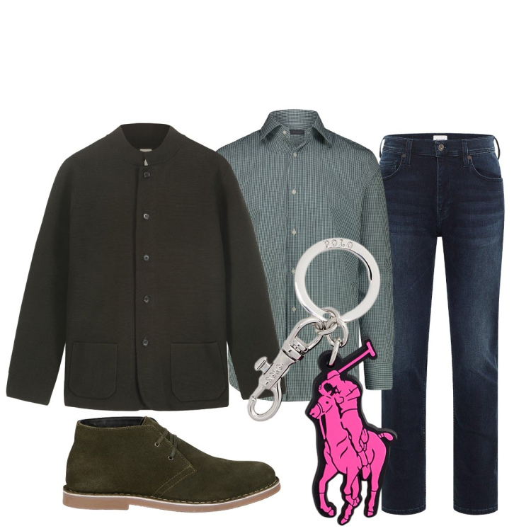 Outfit uomo - In città. Stile Urban per Tutti i giorni. Abbinamento con jeans slim fit, portachiavi, stivali e stivaletti, giacche, camicie.