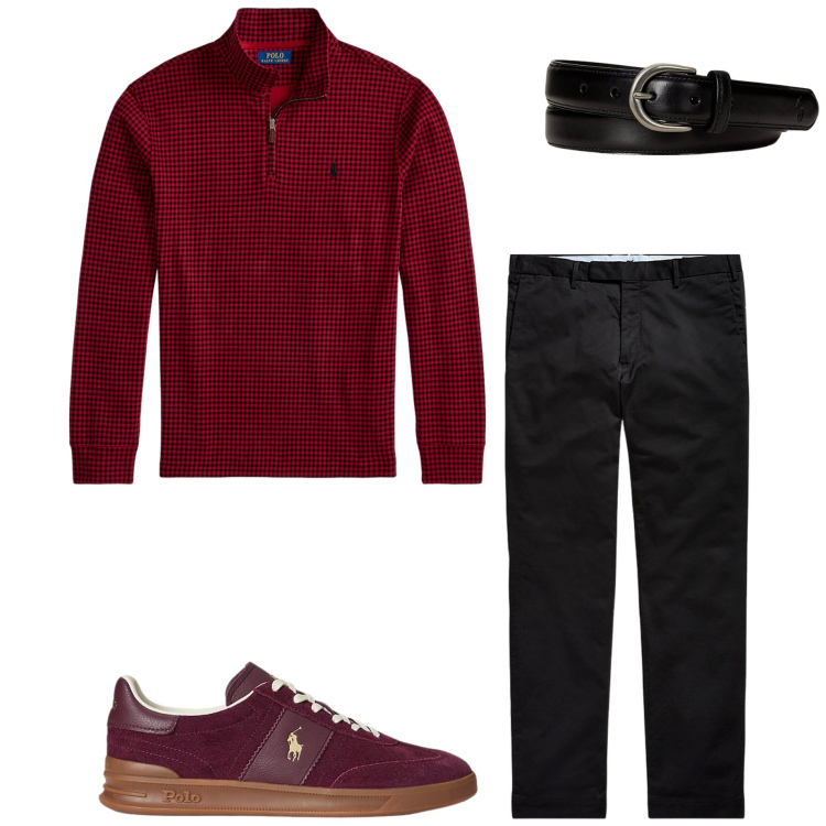 Outfit uomo - Total look #2262201. Stile Urban per Ufficio. Abbinamento con pantaloni chino, cinture, sneakers, pullovers.