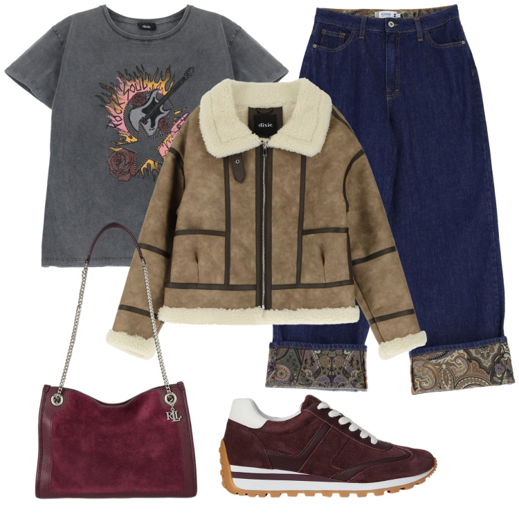 Outfit donna - Total look #2262237. Stile Casual chic per Tutti i giorni. Abbinamento con jeans, blazer, t-shirt, borse tote, sneakers.