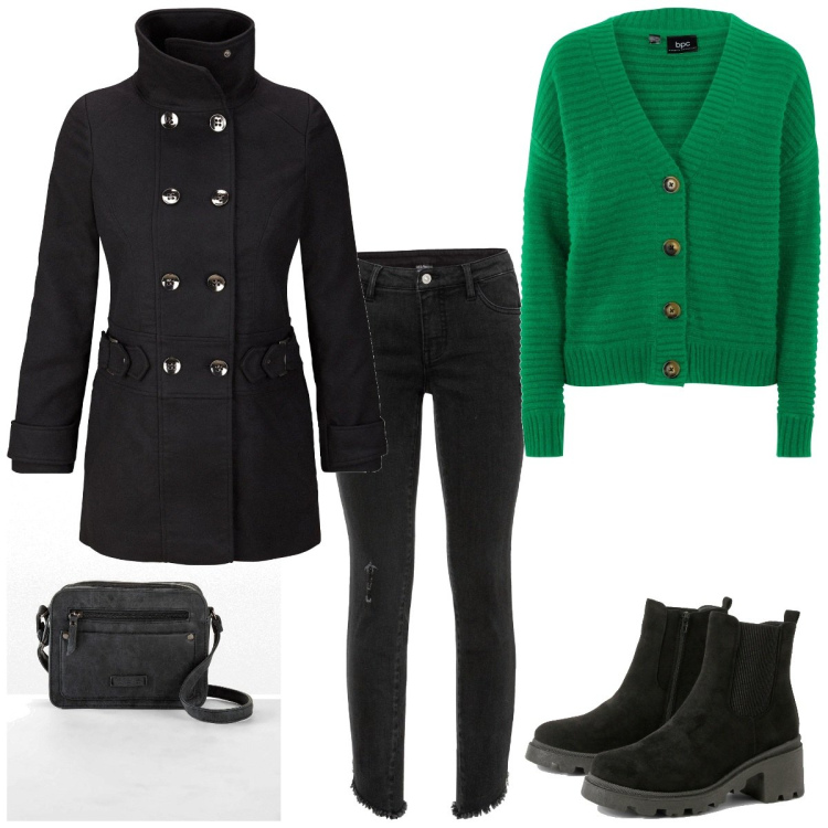Outfit femme - Basique #5356. Style Basique pour Tous les jours. Assortir avec gilets sans manche, manteaux, sacs en bandoulière, jean skinny, bottes.