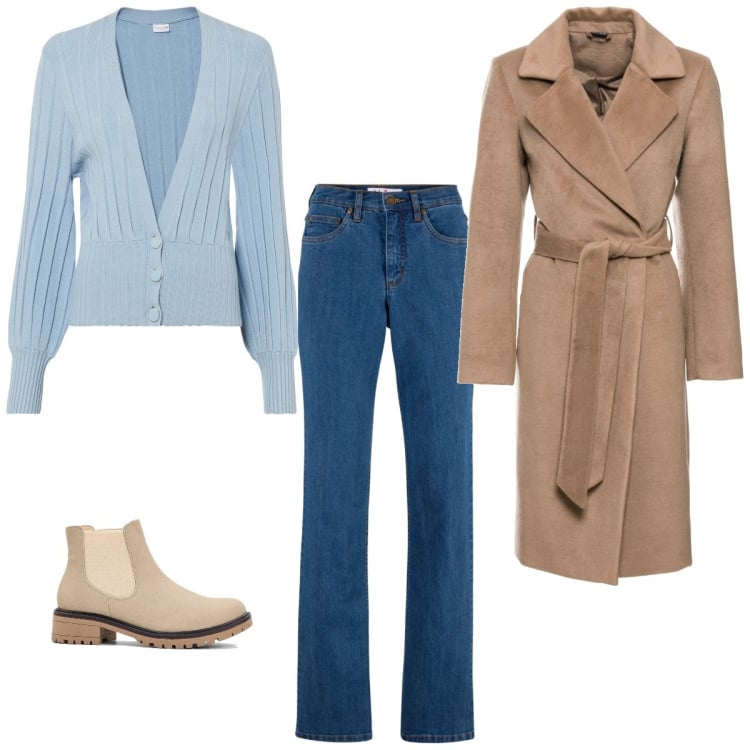 Outfit femme - Basique #5361. Style Basique pour Tous les jours. Assortir avec gilets sans manche, manteaux, jeans, boots.