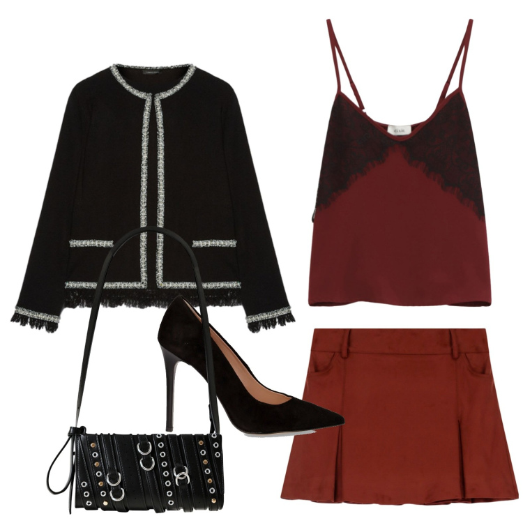 Outfit donna - Pizzo romantico. Stile Chic per Serata fuori. Abbinamento con borse a spalla, minigonne, top, décolleté, cardigans.