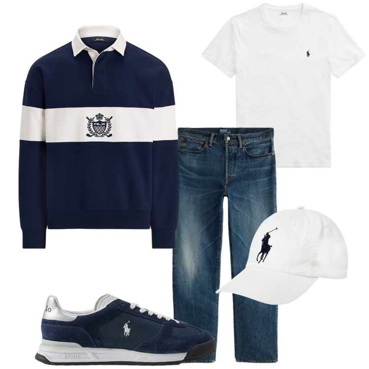 Outfit uomo - Lauren casual. Stile Casual per Tutti i giorni. Abbinamento con t-shirt, cappelli, sneakers, jeans dritti, felpe.