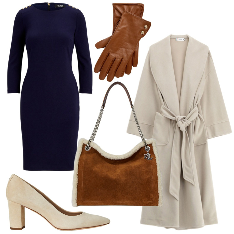 Outfit donna - I guanti tornano di moda. Stile Trendy per Ufficio. Abbinamento con cappotti, vestiti, décolleté, borse tote, guanti.