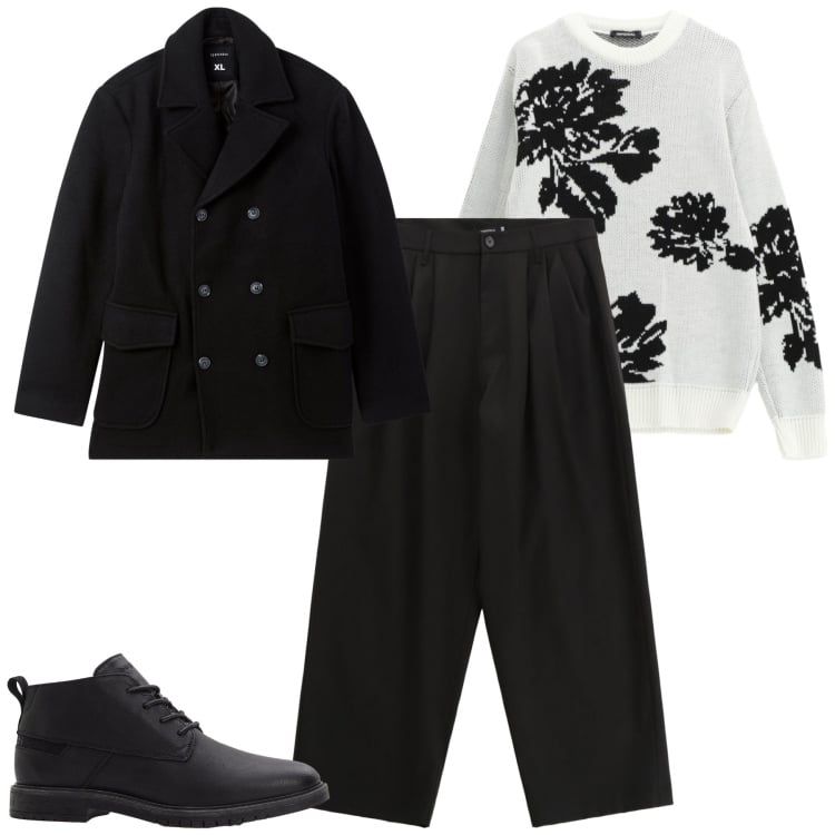 Outfit uomo - Ottobre. Stile Urban per Tutti i giorni. Abbinamento con stivali e stivaletti, cappotti, pantaloni, pullovers.