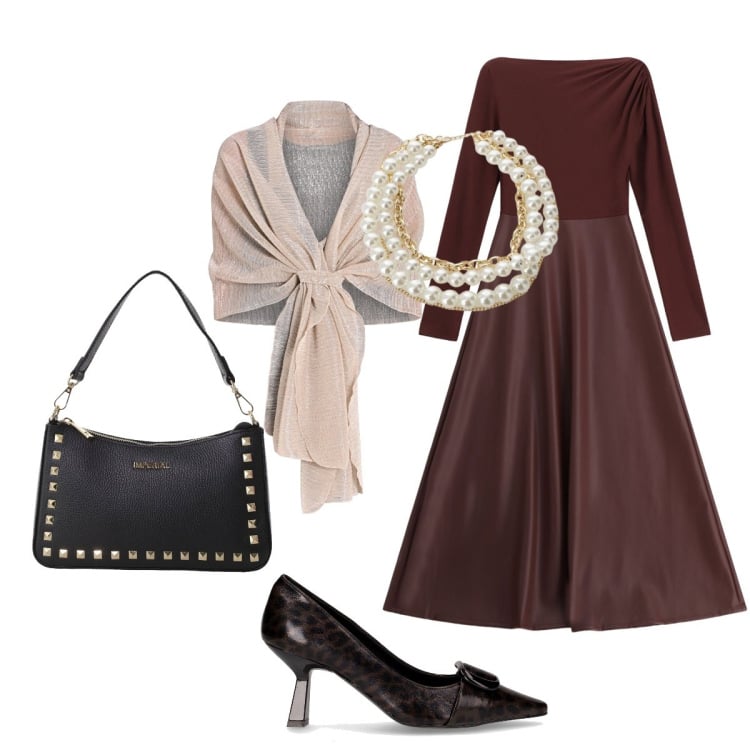 Outfit donna - Cerimonia serale. Stile Glamour per Cerimonia. Abbinamento con stole, vestiti lunghi, pochette, collane, décolleté.