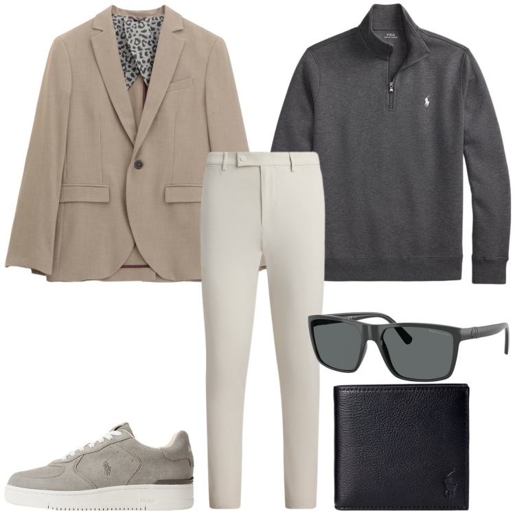 Outfit uomo - Total look #2262626. Stile Trendy per Tutti i giorni. Abbinamento con giacche, portafogli, occhiali da sole, sneakers, pantaloni, pullovers.