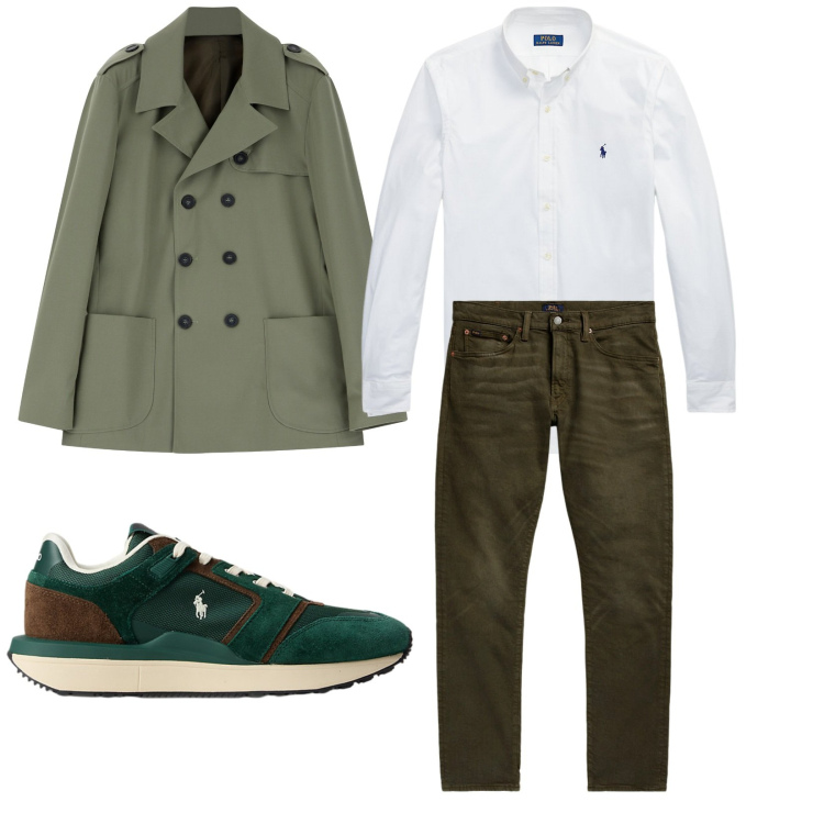 Outfit uomo - Total look #2262644. Stile Casual per Ufficio. Abbinamento con giacche, jeans, camicie, sneakers.