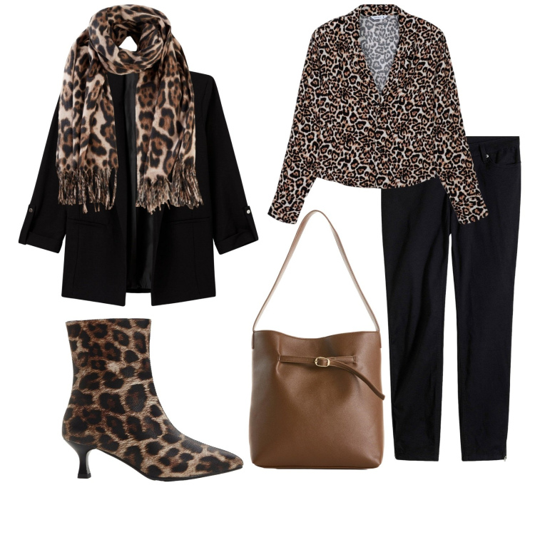 Outfit donna - Total look #2262688. Stile Chic per Serata fuori. Abbinamento con jeans, foulard, borse a mano, stivaletti, blazer, camicie.