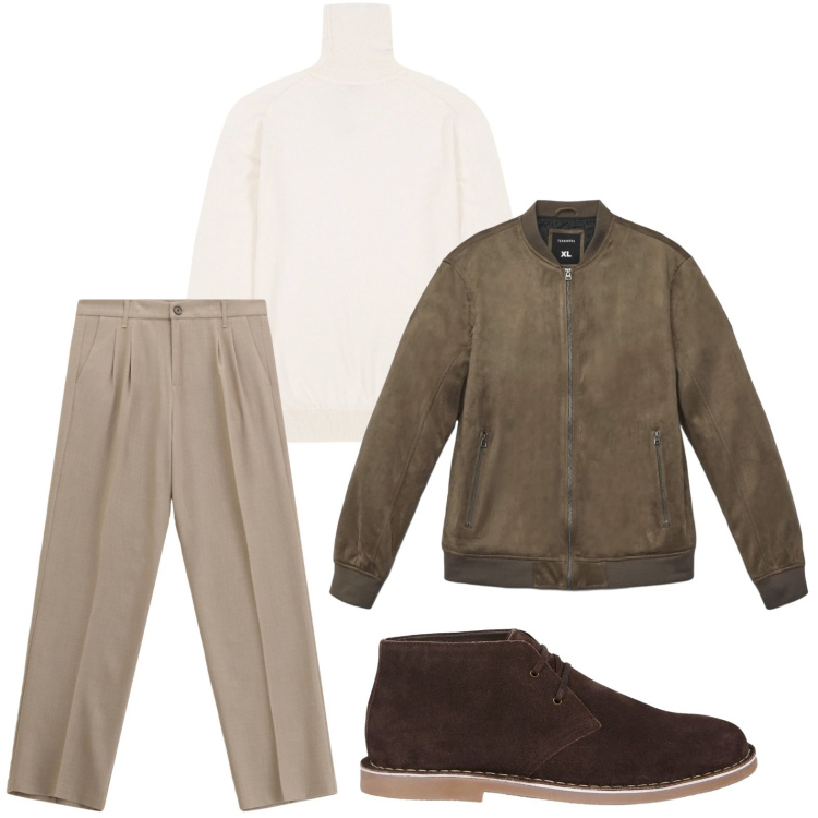 Outfit uomo - Pantaloni confortevoli. Stile Trendy per Tutti i giorni. Abbinamento con giacche, pantaloni, maglieria, stivali e stivaletti.