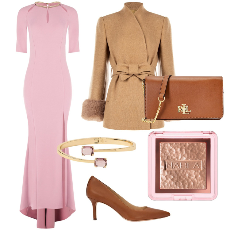 Outfit donna - Je suis...... Stile Chic per Cerimonia. Abbinamento con ciprie, vestiti lunghi, cappotti, borse a mano, décolleté, braccialetti.