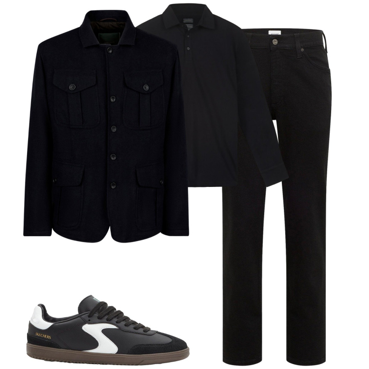 Outfit uomo - Total look #2263227. Stile Urban per Tutti i giorni. Abbinamento con sneakers, jeans dritti, giacche, polo.