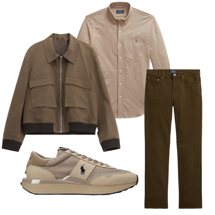 Outfit uomo - Total look #2263294. Stile Casual per Tutti i giorni. Abbinamento con giacche, camicie, sneakers, pantaloni.