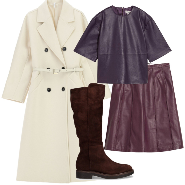 Outfit donna - Total look #2263434. Stile Chic per Tutti i giorni. Abbinamento con tuniche, gonne, cappotti, stivali.