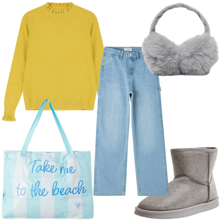 Outfit donna - Total look #2263624. Stile Basic per Tutti i giorni. Abbinamento con jeans, stivali, borse tote, cappelli, maglieria.