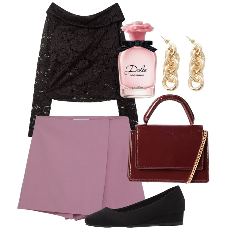 Outfit donna - Corto per la serata. Stile Chic per Serata fuori. Abbinamento con décolleté, profumi, minigonne, bluse, borse a tracolla, orecchini.