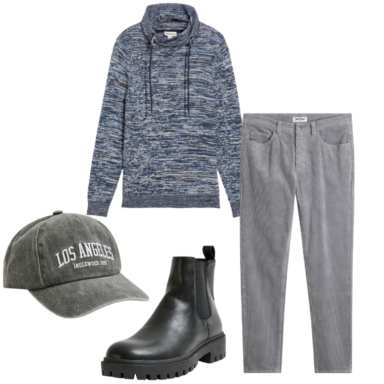 Outfit uomo - Total look #2263822. Stile Casual per Tutti i giorni. Abbinamento con pantaloni, maglieria, stivali e stivaletti, cappelli.