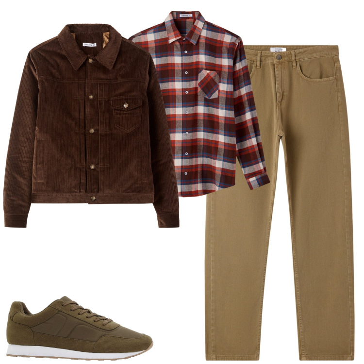 Outfit uomo - Shacket. Stile Casual per Tutti i giorni. Abbinamento con sneakers, giacche, camicie, jeans dritti.