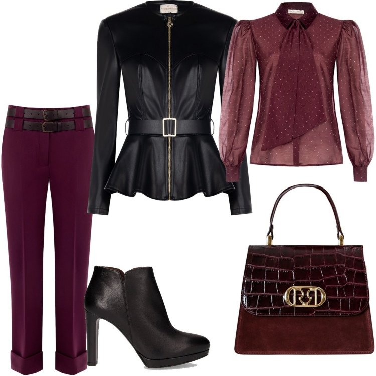 Outfit donna - Minimal autunnale. Stile Casual chic per Scuola/Università. Abbinamento con blazer, camicie, pantaloni, borse a mano, stivaletti.