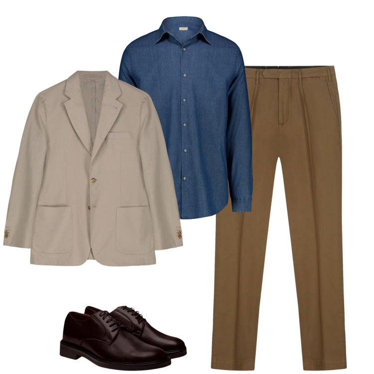 Outfit uomo - Total look #2263892. Stile Urban per Tutti i giorni. Abbinamento con scarpe stringate, camicie, pantaloni, giacche.