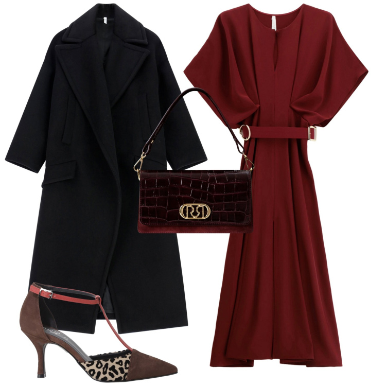 Outfit donna - Total look #2264014. Stile Chic per Serata fuori. Abbinamento con borse a mano, vestiti lunghi, cappotti, décolleté.