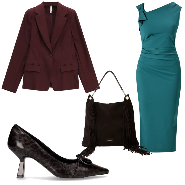 Outfit donna - Cena con i soci. Stile Bon Ton per Serata fuori. Abbinamento con vestiti a tubino, blazer, borse a spalla, décolleté.