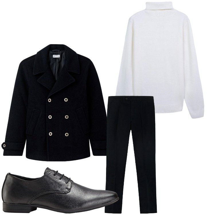 Outfit uomo - Military. Stile Business/Elegante per Serata speciale. Abbinamento con scarpe stringate, cappotti, maglieria, pantaloni.