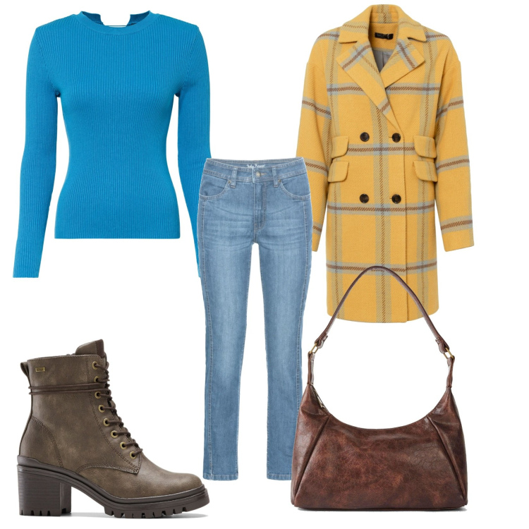 Outfit femme - Casual #11486. Style Casual pour Tous les jours. Assortir avec t-shirts, manteaux, jean slim, sacs à main, bottines.